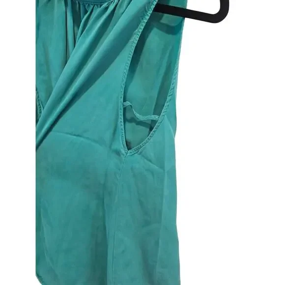 Free People Teal Sleeveless Top Size M Preloved - Picture 5 of 11